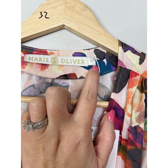 NWT Marie Oliver Fiona Ruffles Tiered Fit & Flare Mini Dress in Petaline - Picture 4 of 9